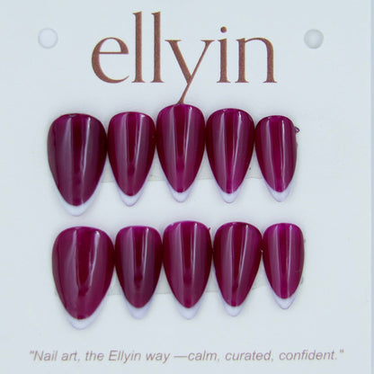 WHITE & MAROON | PLAIN  FRENCH -B8