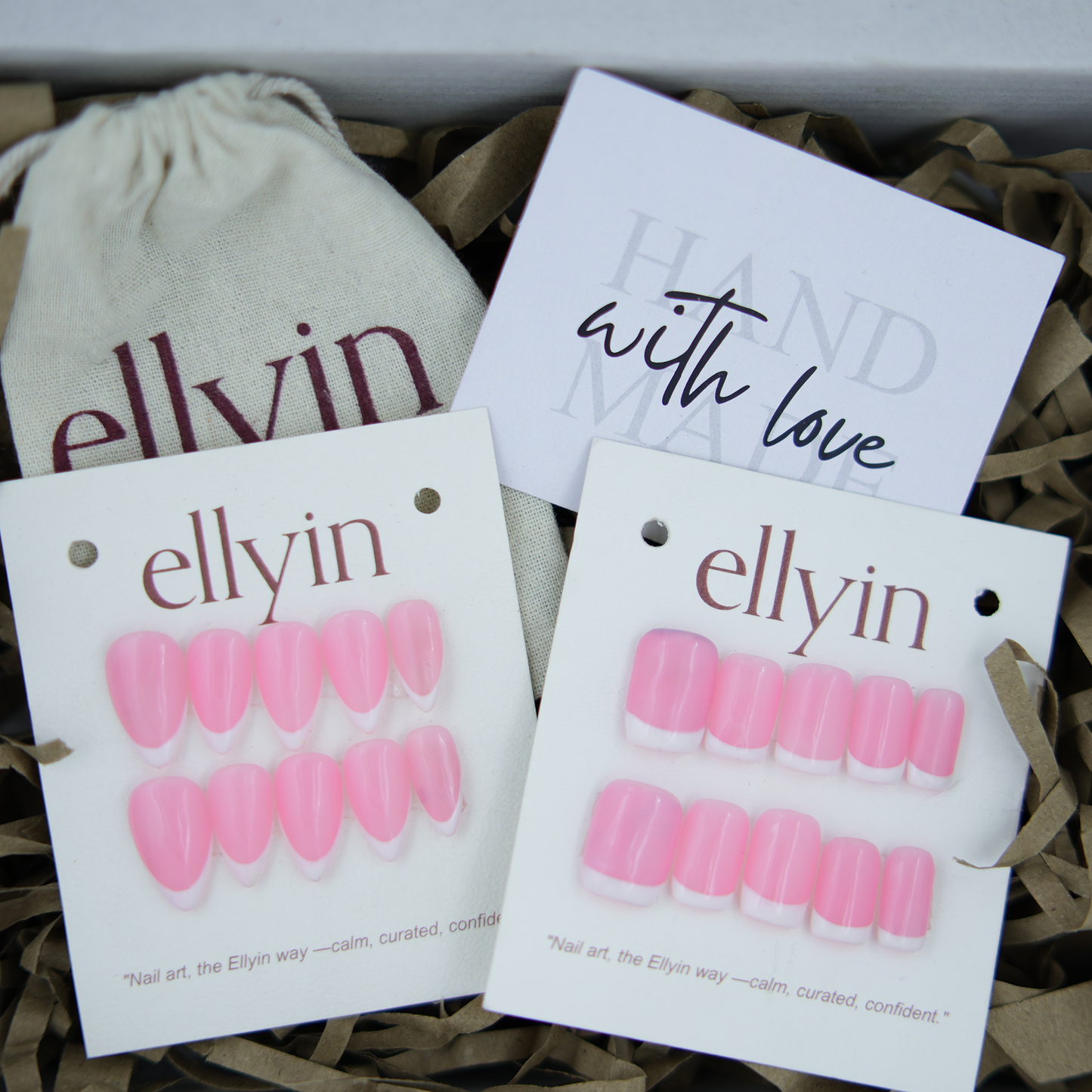 WHITE & PINK | PLAIN FRENCH-B6