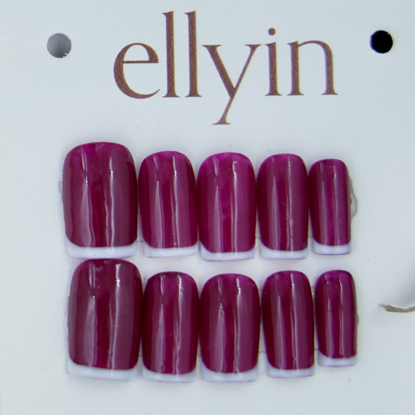 WHITE & MAROON | PLAIN  FRENCH | B8